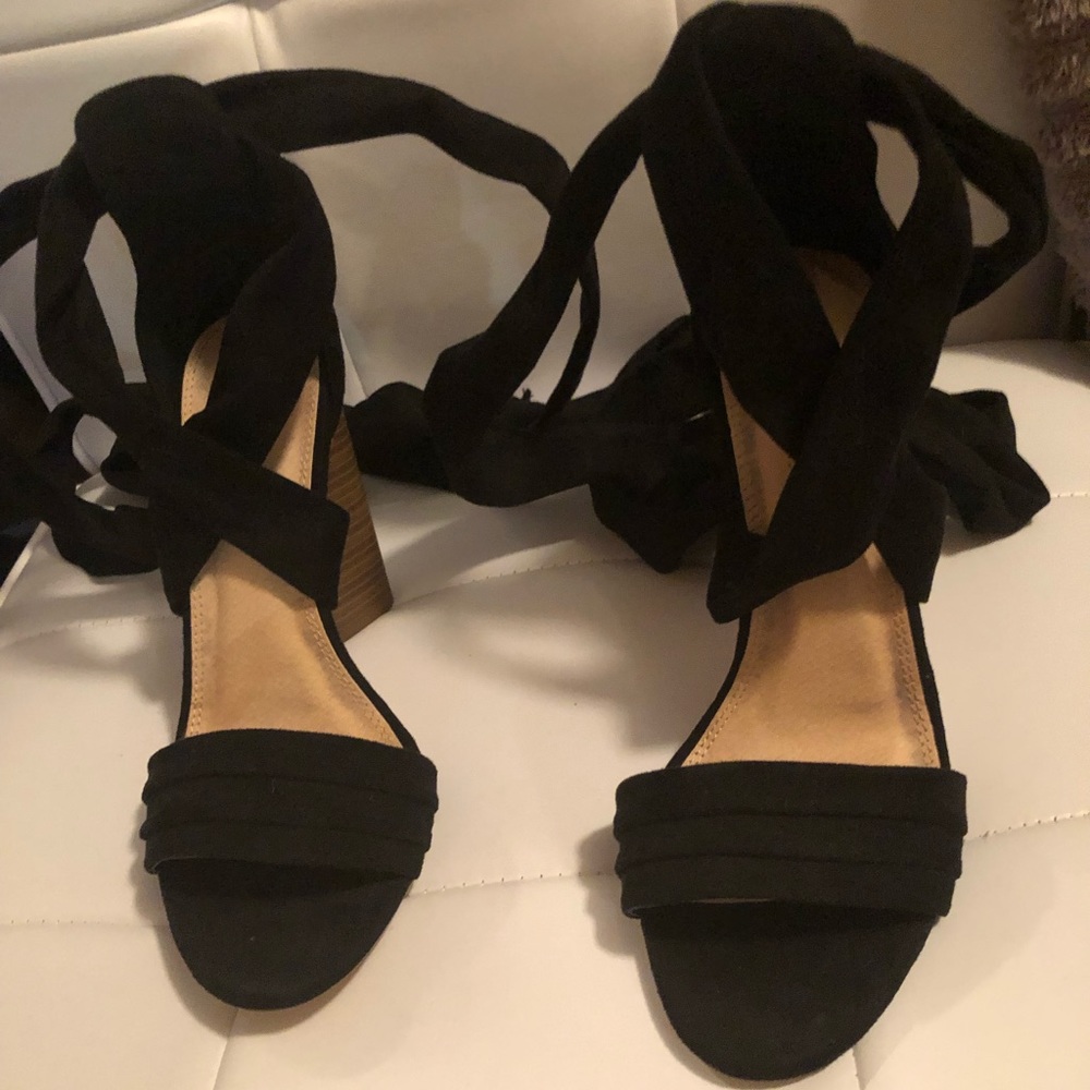 Ankle tie heels